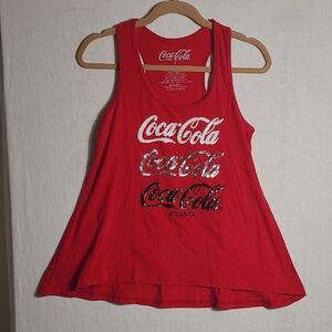 Coca-Cola Atlanta Red Tank Top with Sequin Logo Size Small